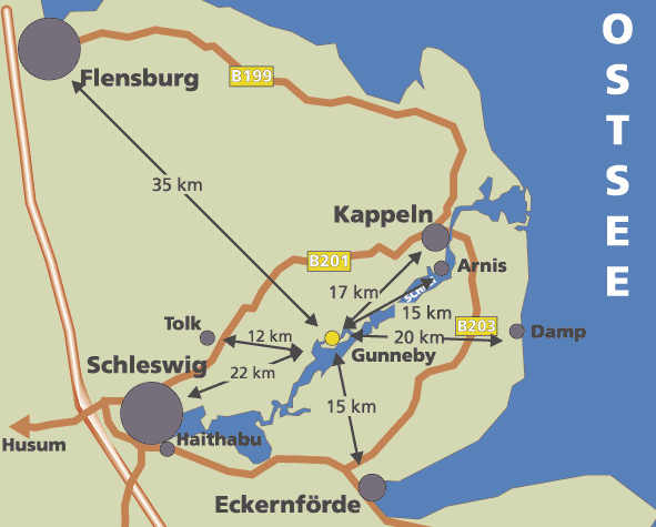 Gunneby und die nähere Umgebung